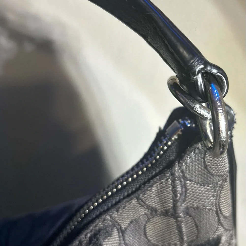 Coach Signature Monogram Large Saffiano Hobo Shoulder Used Bag